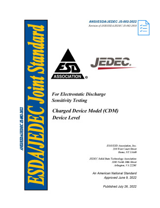 Cover ANSI ESDA JEDEC JS 002 2022